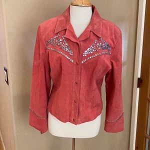 Cripple Creek leather rhinestone women’s jacket